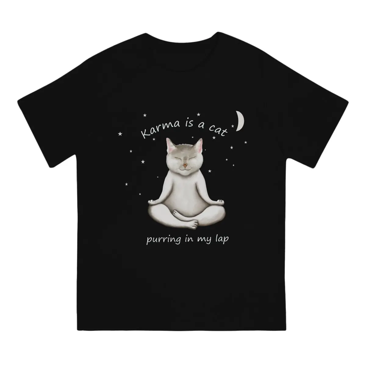 PURRING IN MY LAP Karma At Midnight. KARMA IS A CAT T Shirt Grunge O-Neck TShirt Harajuku Short Sleeve Polyester