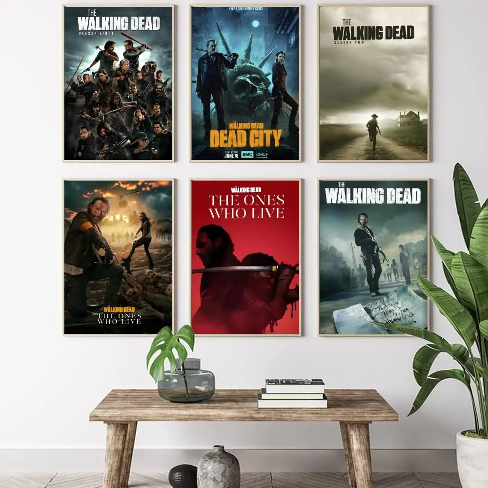 The Walking Dead Season Game Poster HD-Kunstposter, selbstklebende Wanddekoration, wasserfest, für Zuhause, Wohnzimmer, Schlafzimmer, Bar, ästhetische Dekoration
