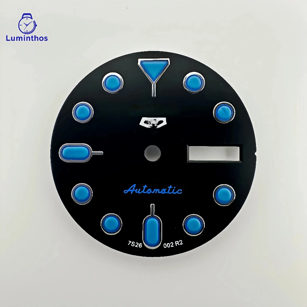 ساعات لومينثوس للرجال S5 شعار 28.5 ملم ماتي الأسود الهاتفي ل NH36/4R عيار ساعة تحويل الملحقات