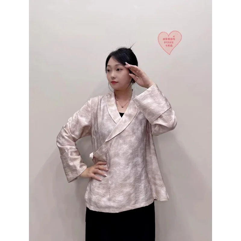 

Chinese Shirt Lapel Design Casual Tibetan Tie-dye Top