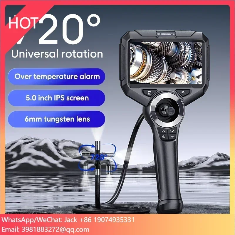 S50 5''LCD Screen Automotive Borescope Security Checking Videoscope Industrial Endoscope Camera Joystick Articulating Borescope