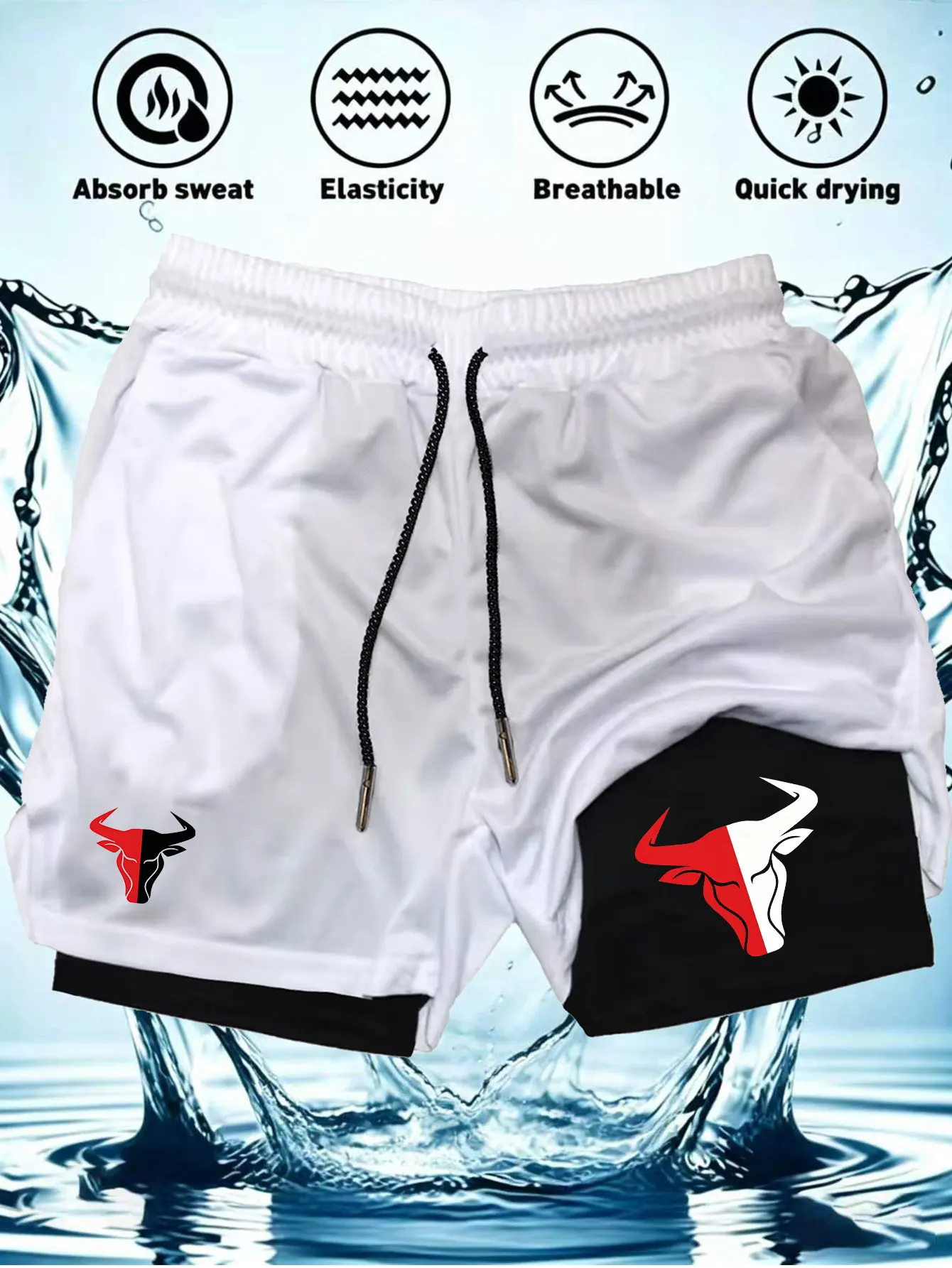 Men's  Cargo Shorts Male Outdoor Overalls Elastic Waist Cycling Multi-pockets Loose Work Beach Sports