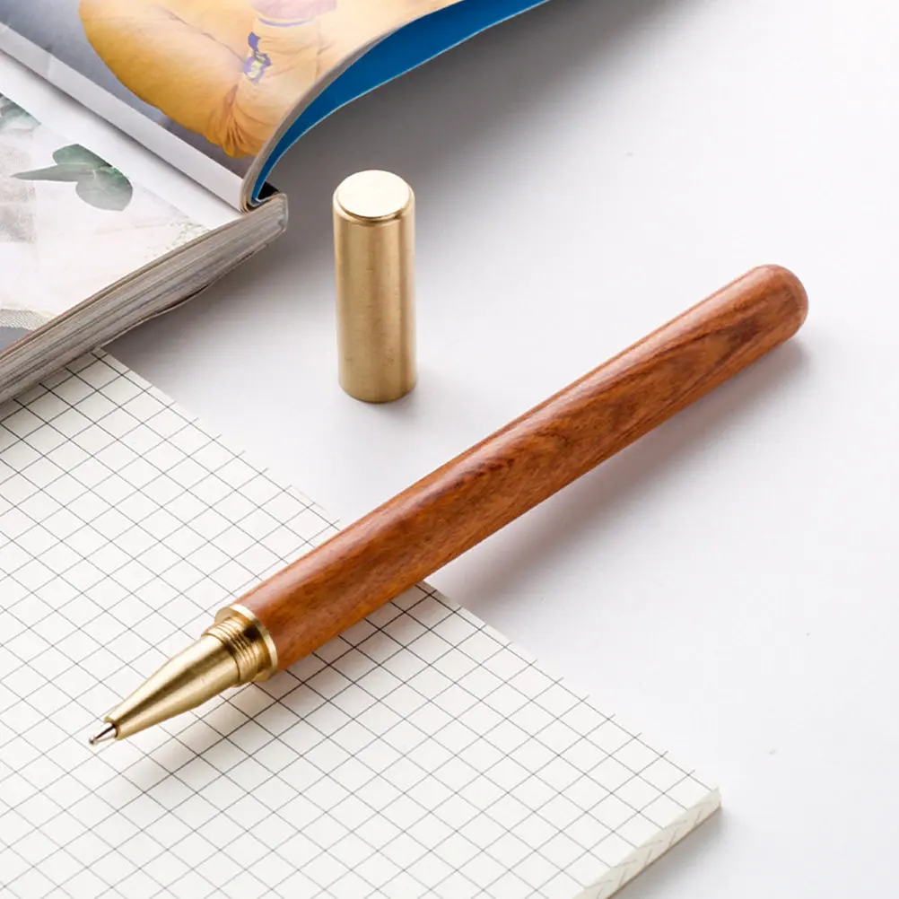 

2Pcs High Grade Gel Pens Flowering Rosewood Style Comfort Grip Writing Pens for Daily Study Office Work Smooth