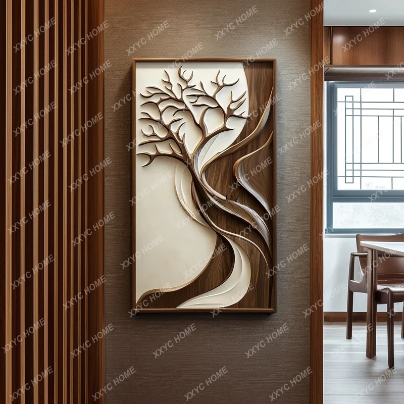 Y Modern light luxury living room decorative painting abstract art wood carving three-dimensional physical painting