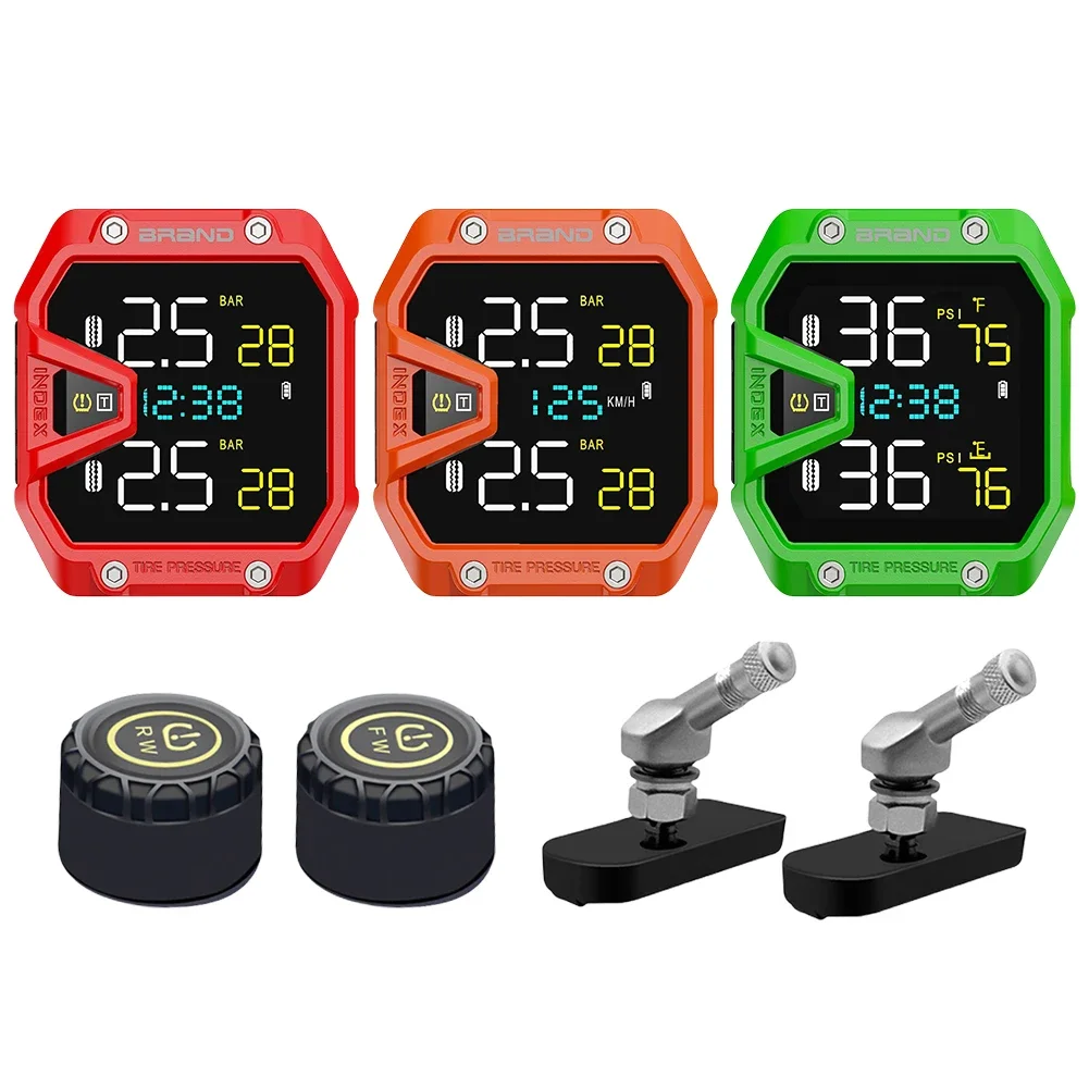 Motorcycle Air Pressure Sensor USB Port Bike Air Pressure Monitor Tire Pressure Detector for Outdoor Cycling Sports Accessories