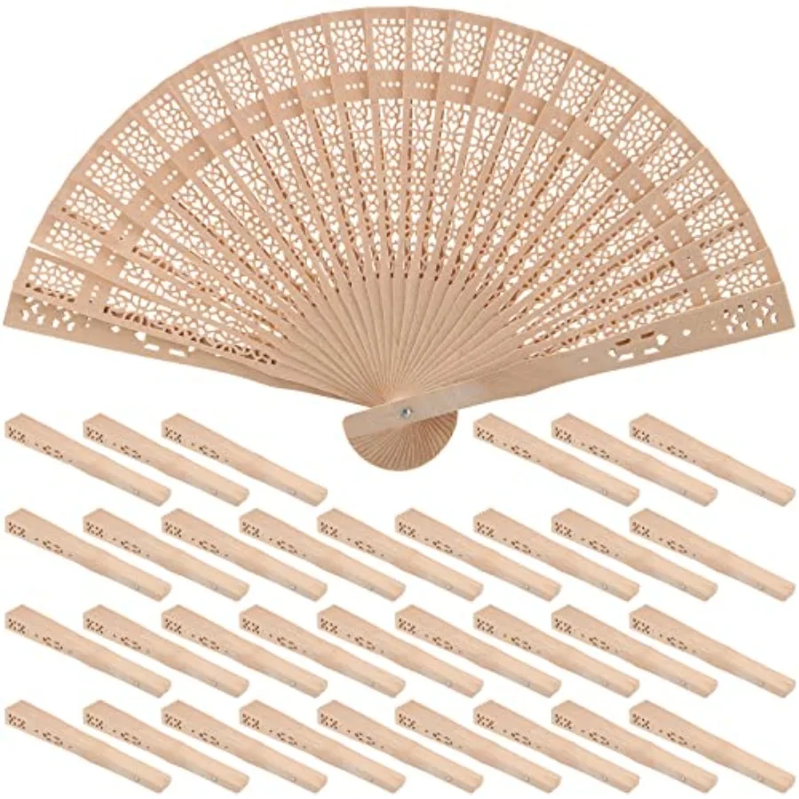 Sandalwood Handheld Folding Fans Vintage Style