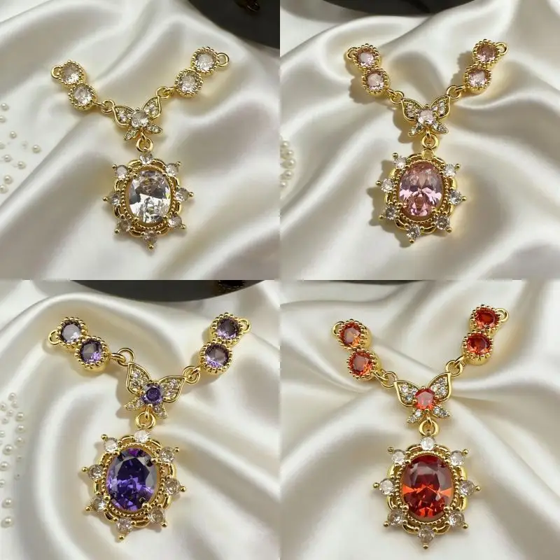 Kupferbeschichteter, mit Zirkonium eingelegter Halskettenverbinder, Zubehör für handgemachten DIY-Schmuck, Halbkette – Detail 6