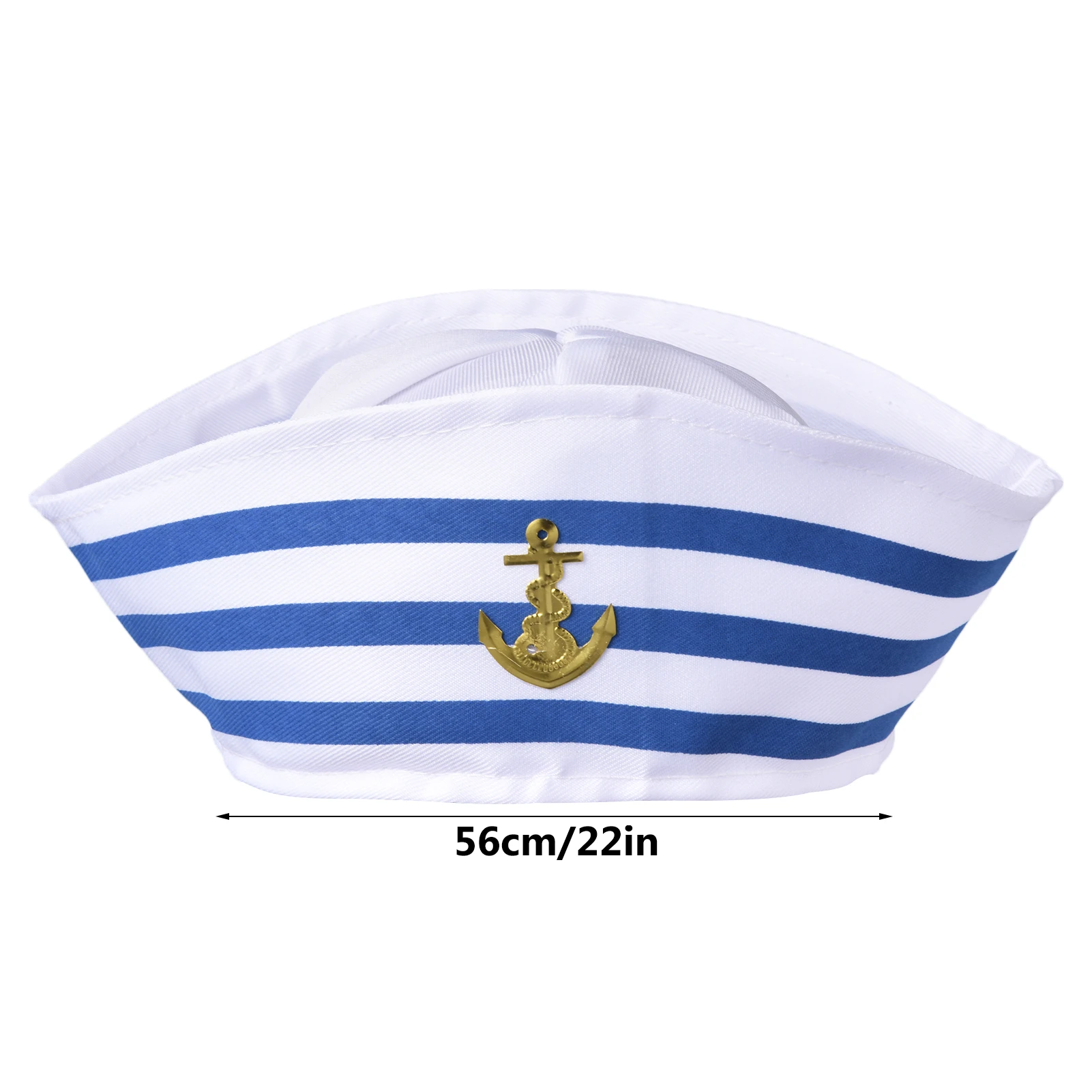 Traje de marinheiro marinho para mulheres e crianças, chapéu azul capitão, vela branca, acessório do traje, marinheiro, mar, iate, festas, adulto