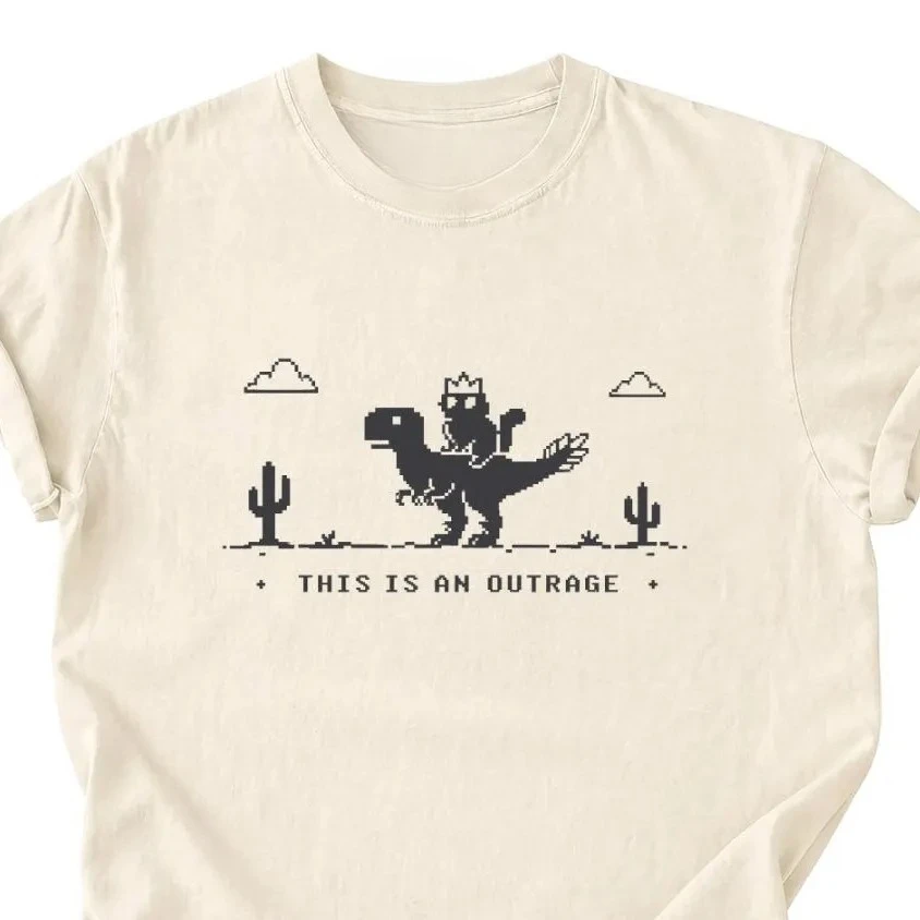 Princess Donut and Mongo This Is An Outrage Pixel Retro Graphic Tee Unisex Dungeon Crawler Carl Fan Casual Streetwear Tops