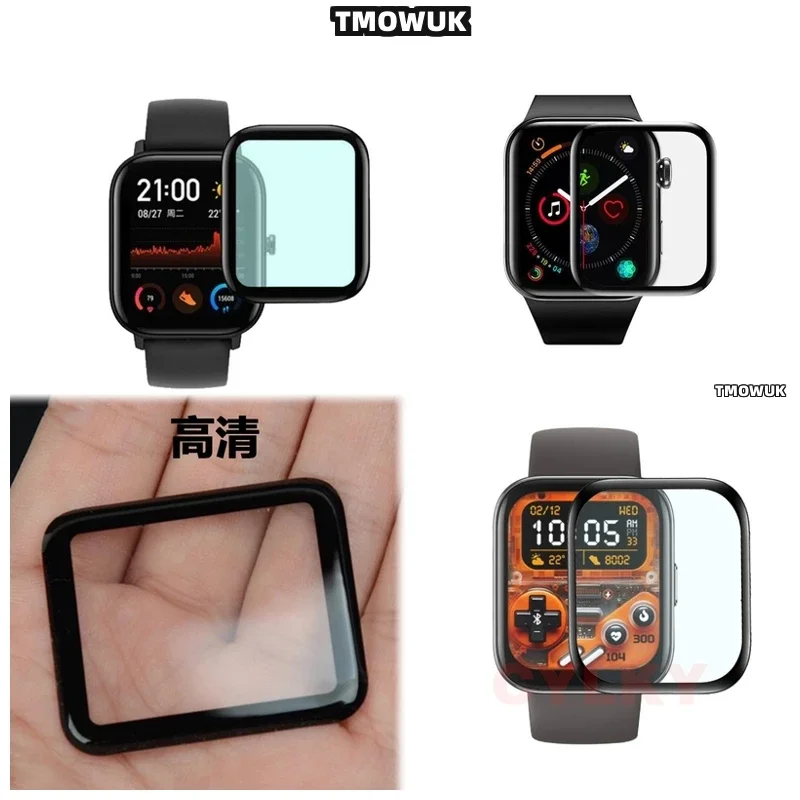 For Amazfit BIP 3 5 6 U Pro Active Unity GTS 2E 2 3 4 MINI, Premium Quality Full Cover Screen Protector With Curved Edges