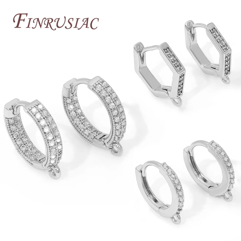 Ganchos de Brinco Banhados a Ródio, Ganchos Redondos para Brincos, Acessórios para Brincos, Suprimentos DIY para Fabricação de Joias Femininas