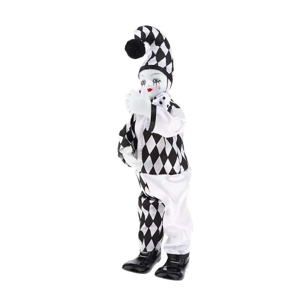 

Ceramic Clown Dolls Porcelain Small Antique Harlequin Figurines Crafts Funny Decor for Birthday and Holiday Parties