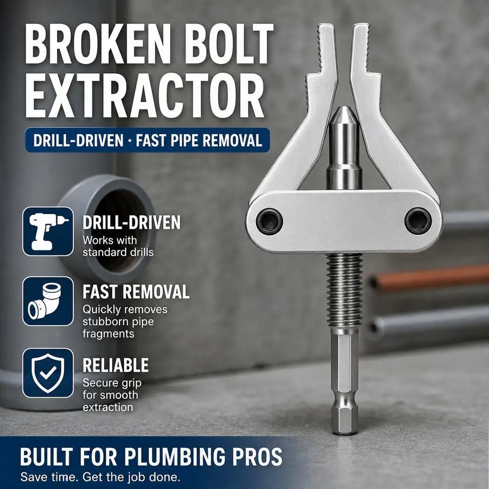 Pipe Extractor Tool Broken Thread Puller Hex Shank Power Drill For PPR PVC Plastic MPP Pipes DN20/25/32 1/2″ 3/4″ 1″ Inch