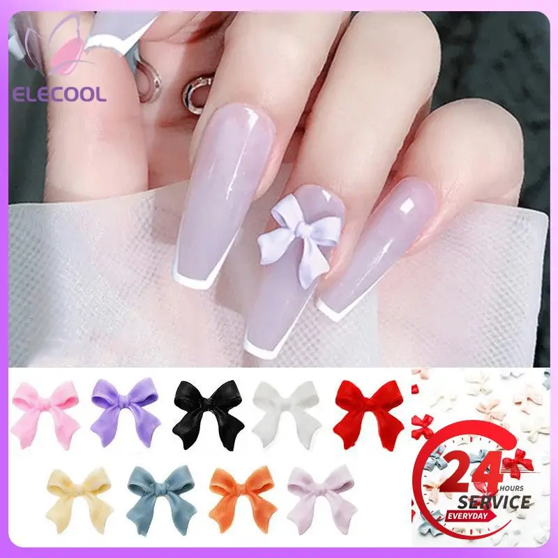 3D Bowknot Nail Art Decorations Resin Bow Color Parts Mini Beautiful Bow Ribbon DIY Nail Art Rhinestones Nail Deco Accessories