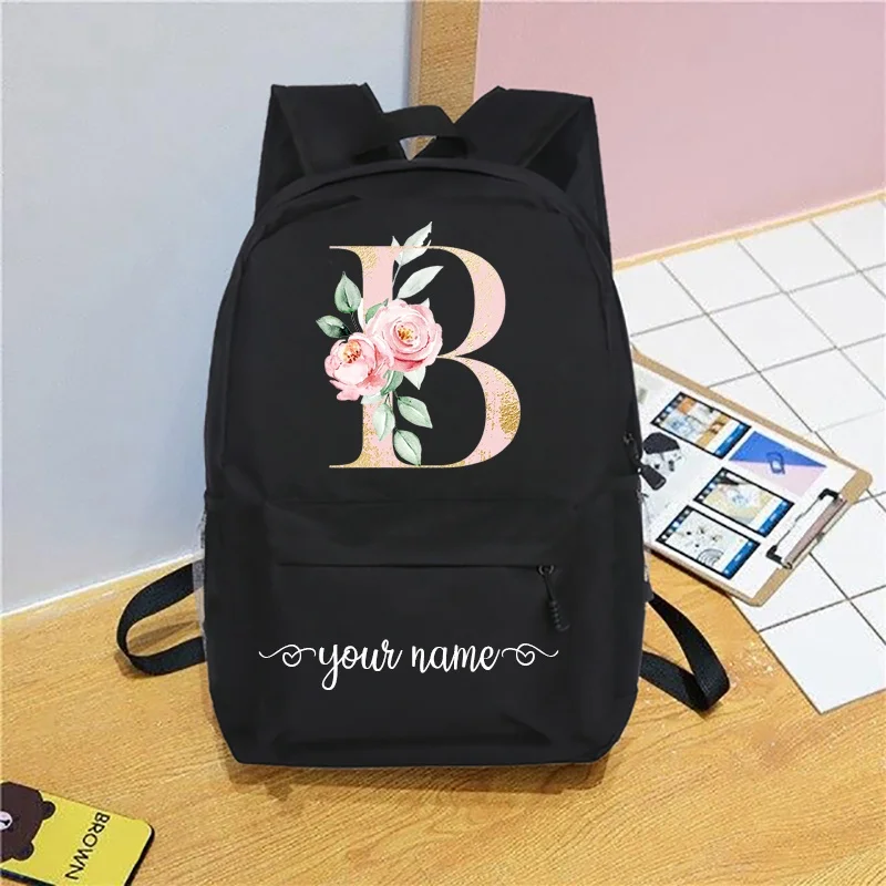 Personalised Custom Name with Initial Backpack with Girls Kids Children Pre Schoolbag Rucksack School Bag Backpack Child Gifts