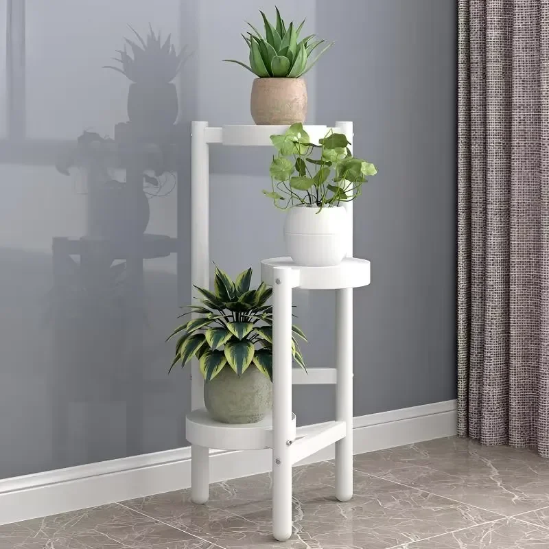 Modern 3 Tier Metal Flower Stand Rustproof Iron Plant Shelf for Balcony Indoor Living Room Storage Rack Simple Home Decor
