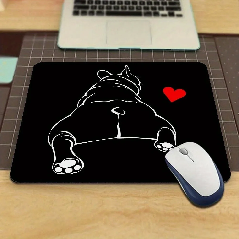 Funny French Frenchie Bulldog Mousepad Small Office Computer Desk Mat Table Keyboard Mouse Pad Laptop Cushion Non-slip Deskpad