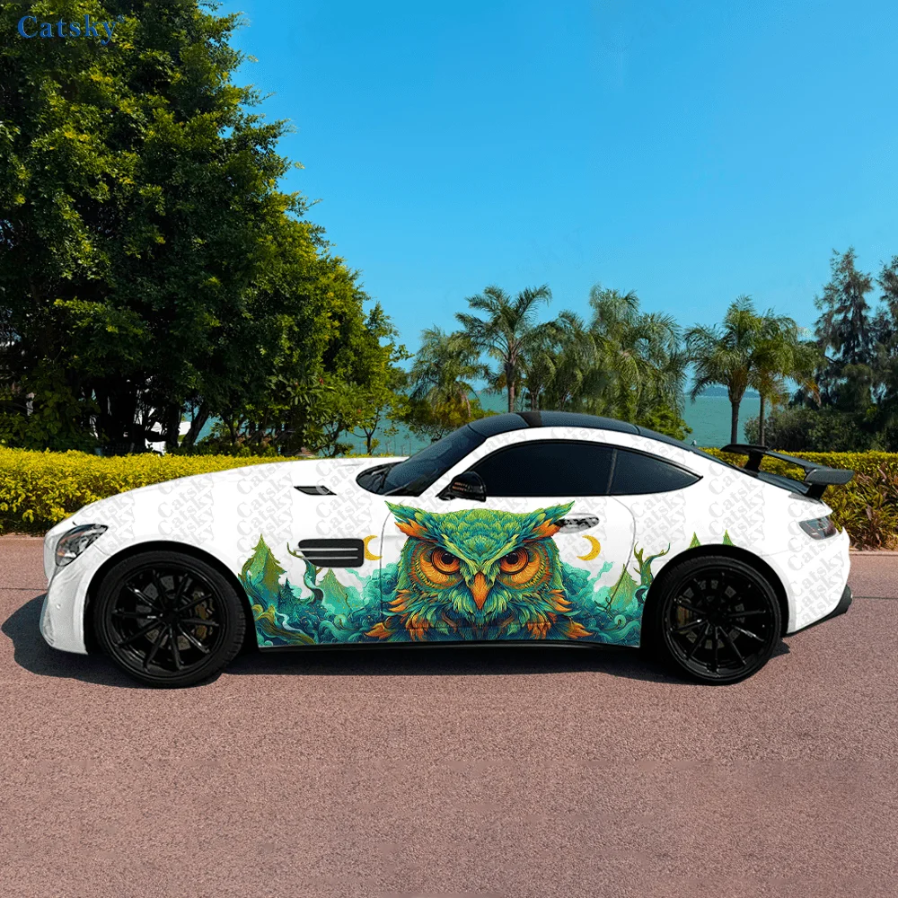 

Волшебная лесная сова, крутая автомобильная виниловая наклейка, самоклеящаяся наклейка из ПВХ, подходит для грузовиков, внедорожников, украшения, автоаксессуары, подарок