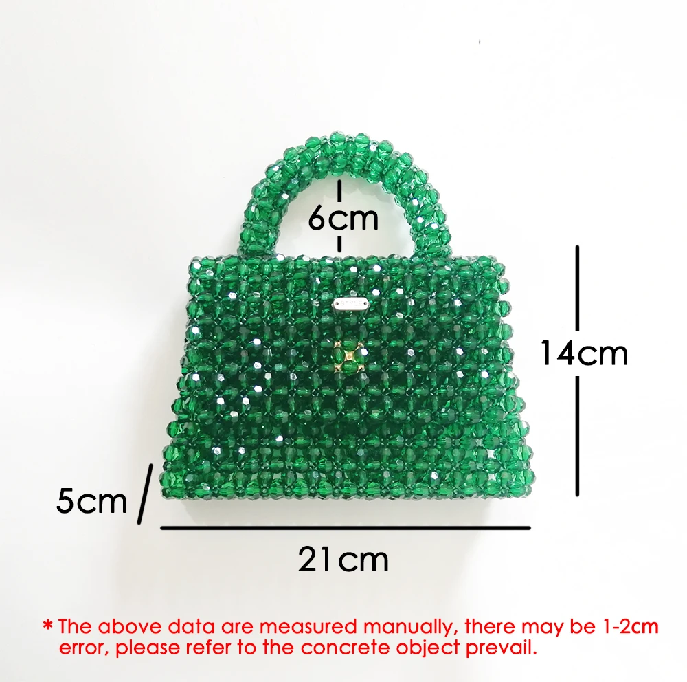 Fashion Beaded Handbag Hand-woven Celebrity Bags Transparent Crystal Acrylic Beading Purse Falp for Women