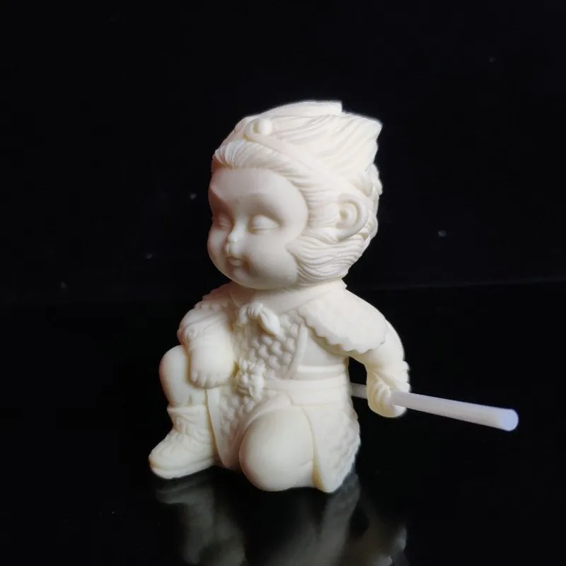 Ivory Nut Sun Wukong Monkey Figurine Office Tea Pet Car Dashboard Ornament Great Sage Decor Collectible Craft Accessory Gift