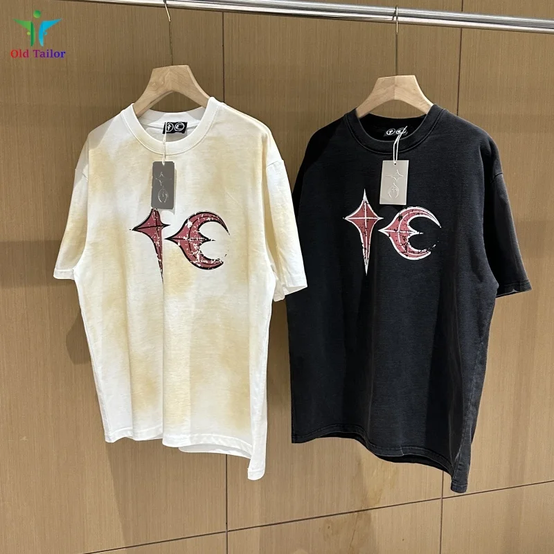 

High Street Thug Club Trendy New Scrap Style Retro Shabby Shoji Women's Men's Couple Short Sleeve T-Shirt with Label
