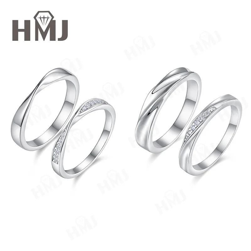 

S925 Sterling Silver Couple Ring Moissanite D Color VVS1 Round Cut For Women Fine Jewelry Anniversary Wedding Band White Gold