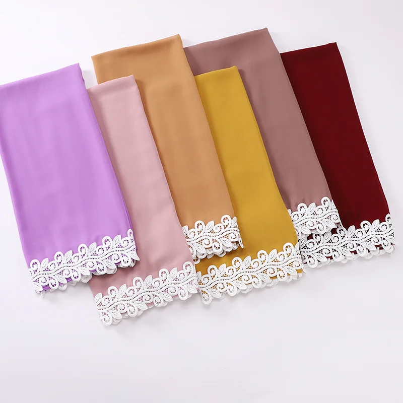 70*175CM Europäischen und Amerikanischen Neue Perle Chiffon Malaysia Mode Nähen Spitze Spitze Schal Kopf Wrap für Frauen