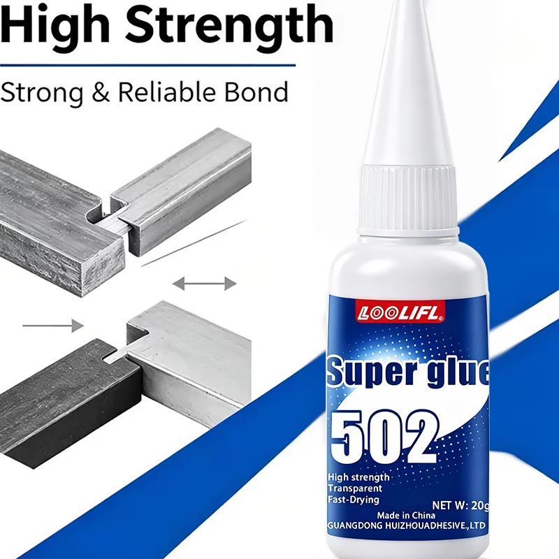 LOOLIFL Instant Multi-Functional Universal Adhesive 502 Super Glue 20g Quick Dry Suitable Handmade Crafts Home Use Wood Repair