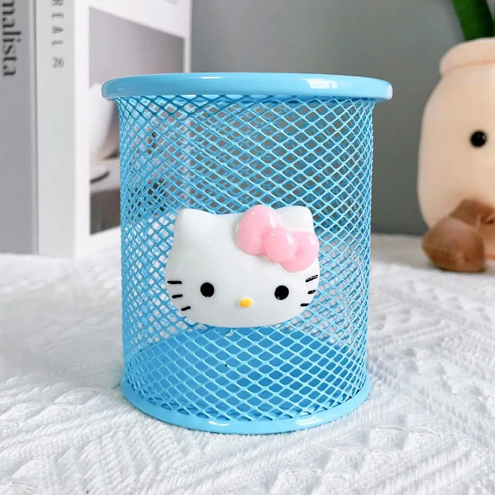 Hello Kitty Desktop Pen Pot Hollow Metal Pencil Holder Cartoon Stationery Organizer for Office School Desk Decor Birthday Gift view 6