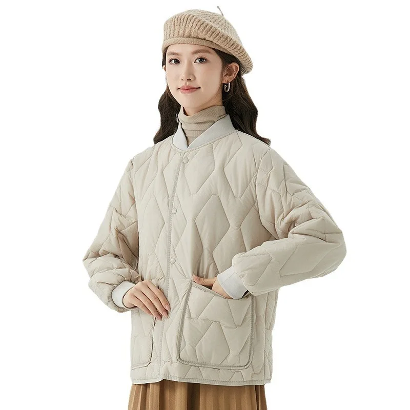 2025 Nuovo caldo cappotto imbottito in cotone lungo allentato casual da donna Autunno Inverno Nuovo cappotto dal design semplice con Kets Top confortevole