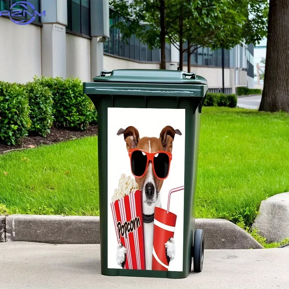 2D Printed Trash Can Decor Decal Stylish DIY Accessory for Household Waste Bin
