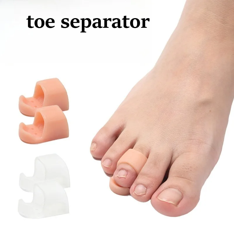 

Silicone Toe Separator Soft Breathable Thumb Valgus Corrector Overlapping Toe Straightener Foot Care Tool For Daily Night Use