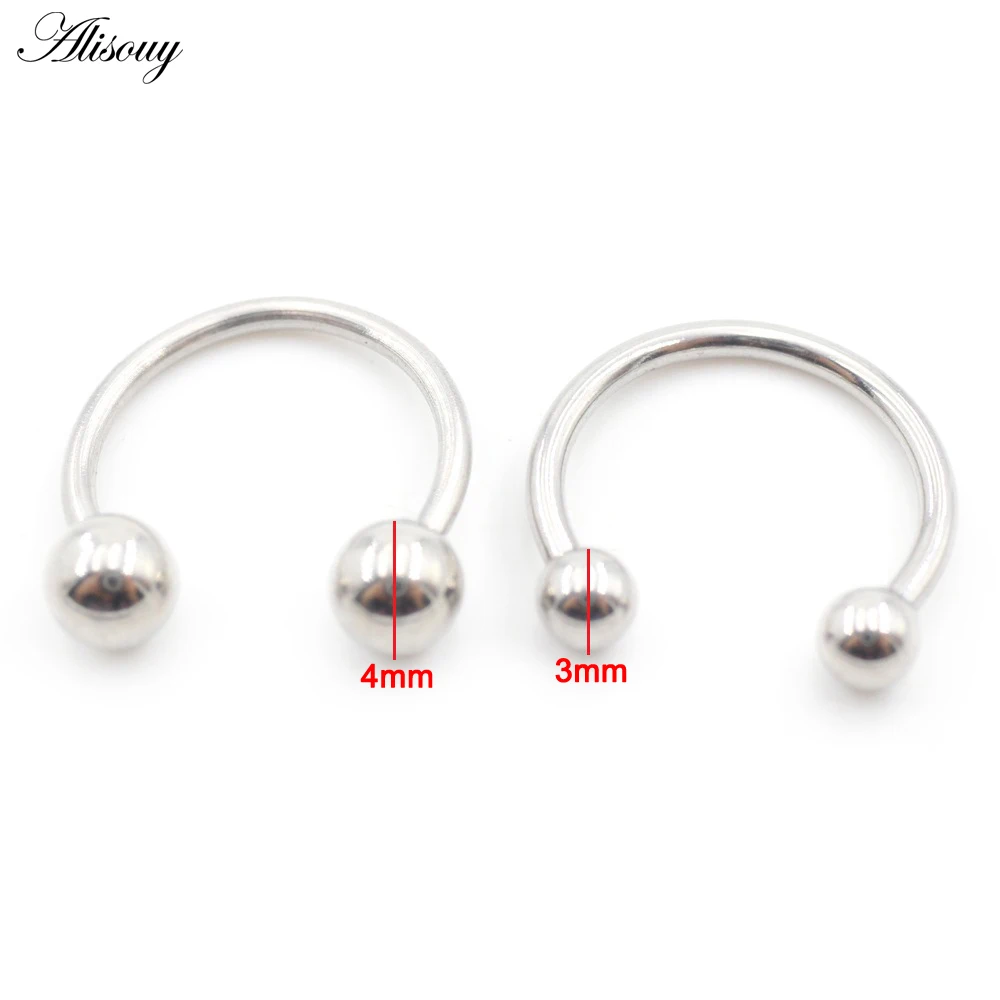 1PC Stainless Steel Captive Ball Septum Lip Labret Eyebrow Nose Ring Ear Guauge BCR Hoop Earrings Nipple Piercing Body Jewelry view 4