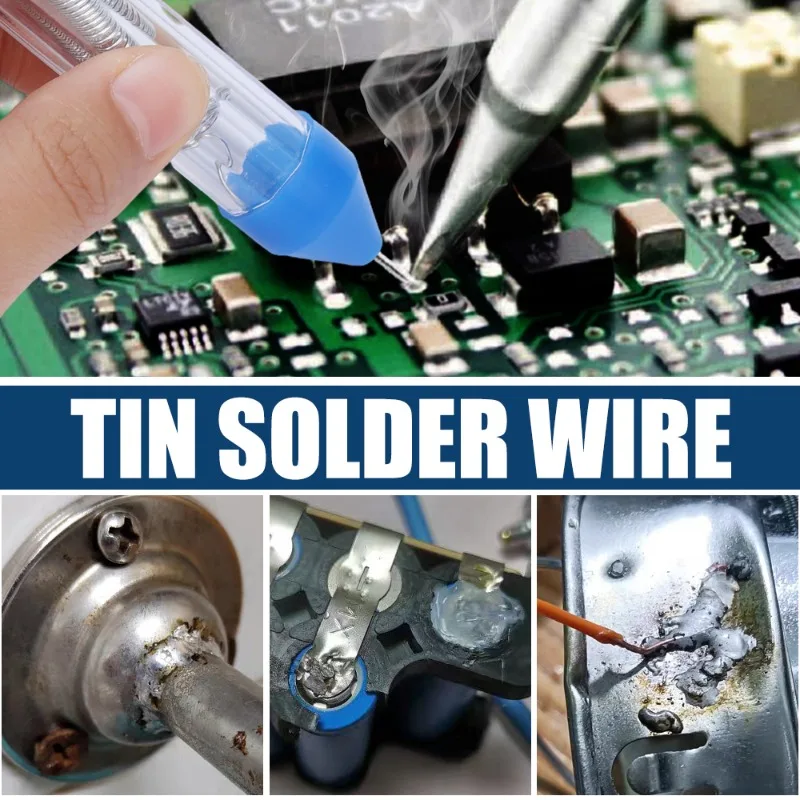 0.8mm Lead Free Solder Wire Tin Pen Portable Easy Melt Solder Wire Silver Universal Cored Weld Wire Soldering Iron Repair Toolds