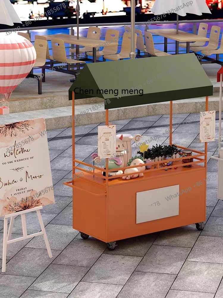 Shopping mall stall trolley mobile stall snacks, display stand night market, outdoor market