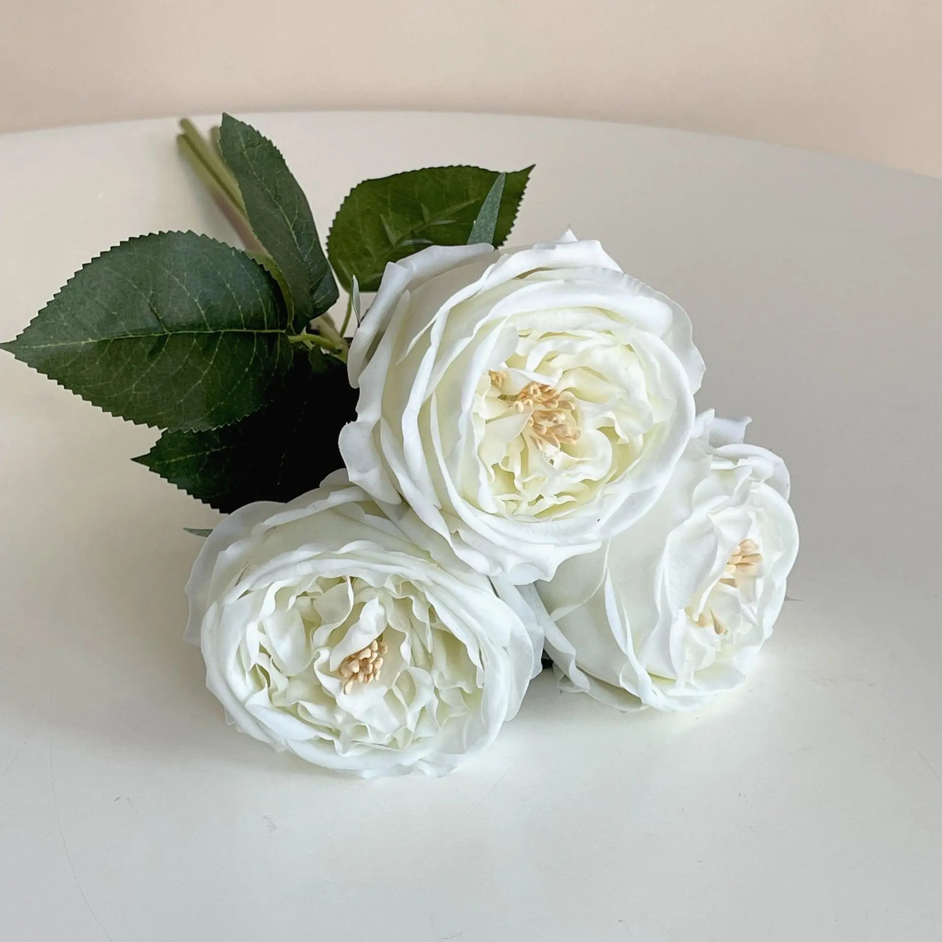 5Pc Hand-feeling Moisturizing Roses Austin Artificial Flowers Wedding Bride Bouquet Real Touch Rose Party Home Decoration Floral