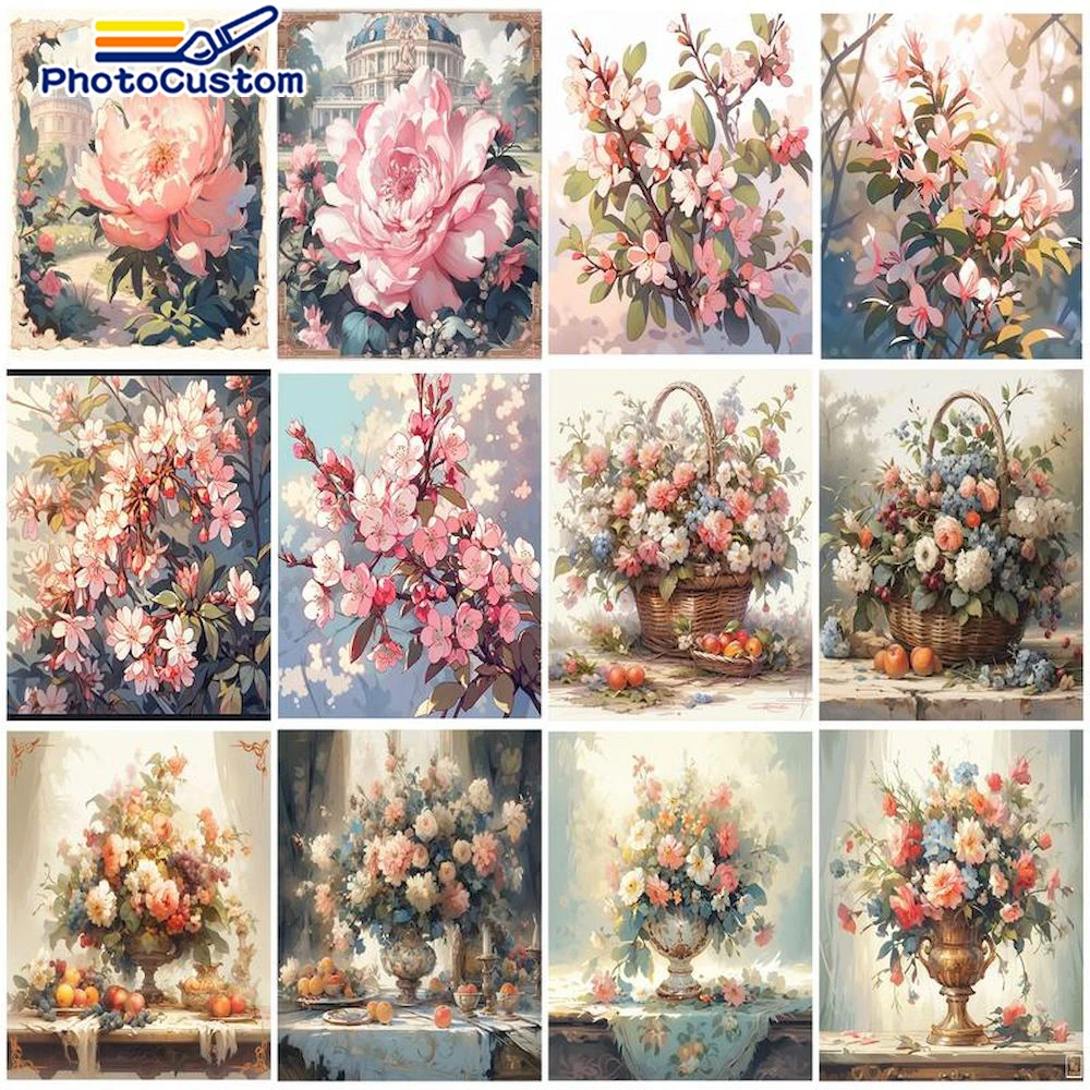 

PhotoCustom Painting By Numbers Flower Picture Of Coloring By Numbers Pictures By Number Wall Art For Home Decoration Gift