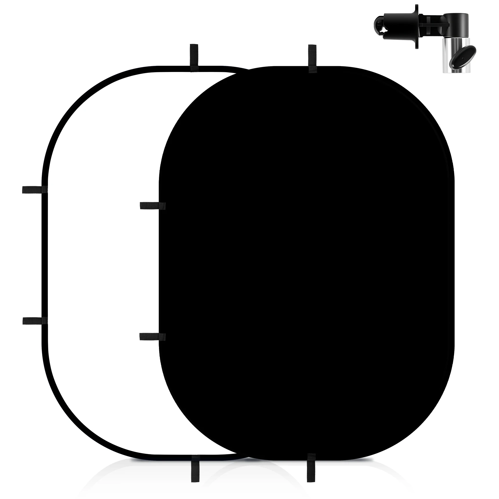 Selens 2-in-1 Black White Backdrop 1*1.5m Collapsible Background Panel with Clip Carry Bag for Photography YouTube Videos Photo
