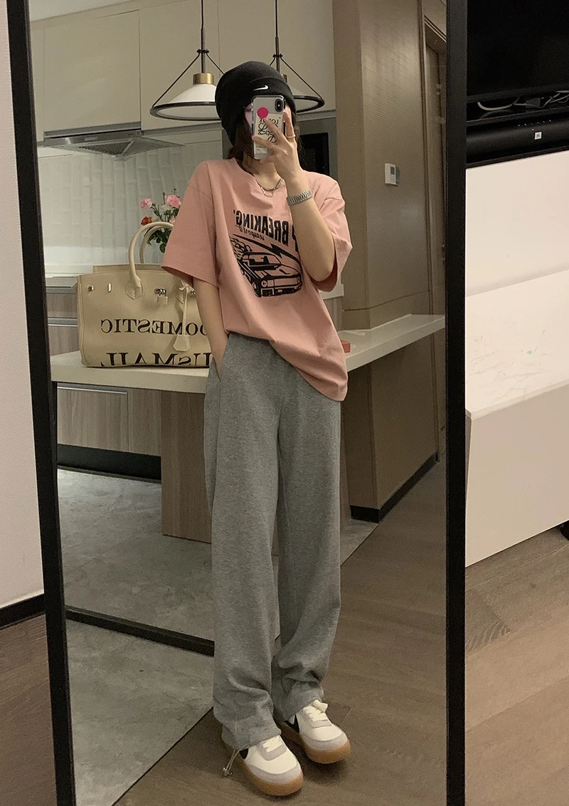 

VEEE 2-Way Versatile Comfortable Dstring High Waist Sports Pants 4 Colors Spring Summer New Sle Slimming Long Trousers