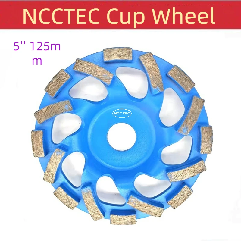 

Blue 5'' Cyclone Diamond Sintered Grinding Cup Wheels | 125mm Strange Shape Concrete Granite Marble Grind Discs Thicken Segments