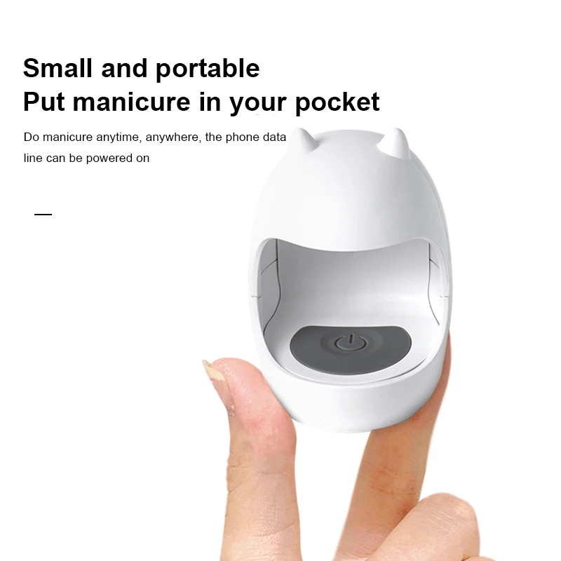 Mini lampada per uova per Nail Art lampada per unghie a dito singolo piccola e portatile lampada per unghie arrosto per macchina per fototerapia ad asciugatura rapida per uso domestico