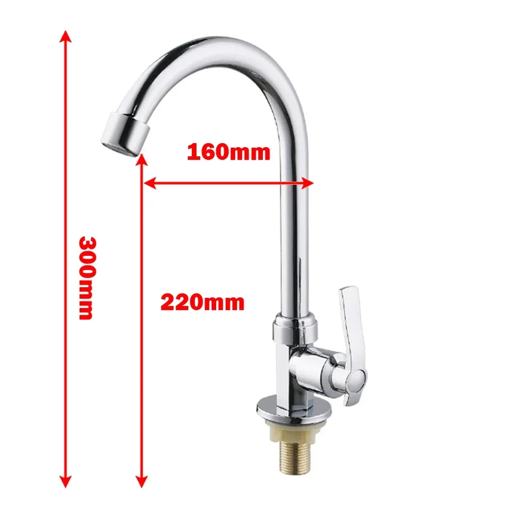 Grifo de cocina de aleación de Zinc, caño giratorio monomando, Caño frío, encimera, ahorro de agua para Baño