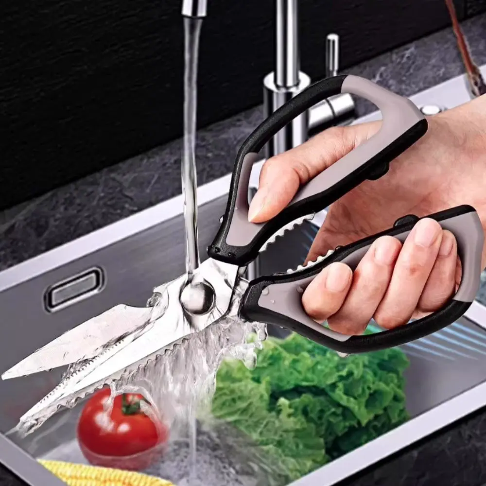 Heavy-duty Stainless Steel Chicken Bone Scissor Sharp Corrision-resistant Kitchen Scissor Ergonomic Handle Barbecue Shears