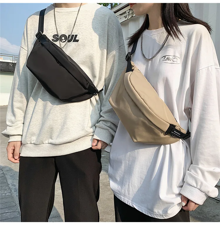 Trendy Sport Chest Bag For Men Retro Simple Khaki Black Green Shoulder Bag Outerdoor Travel Casual Messenager Waist Bag For Mans