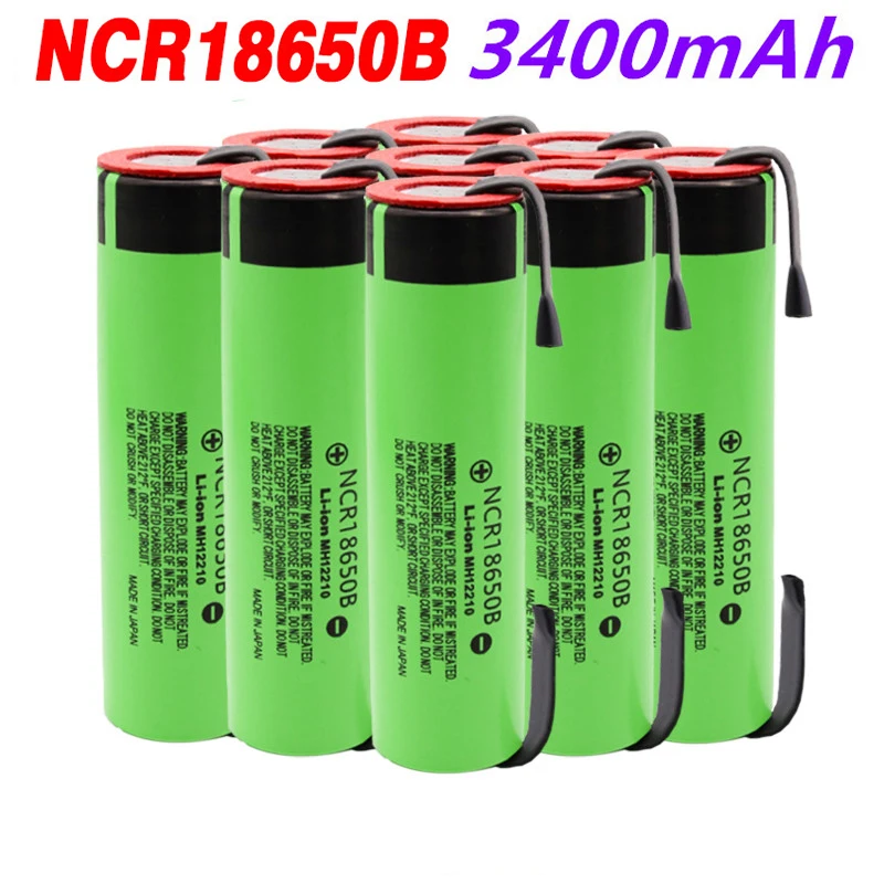 100% Original Nuevo NCR 18650B 18650 Li-Ion recargable de la batera de 3400 mAh 3,7V para linterna/oder + DIY nquel pieza