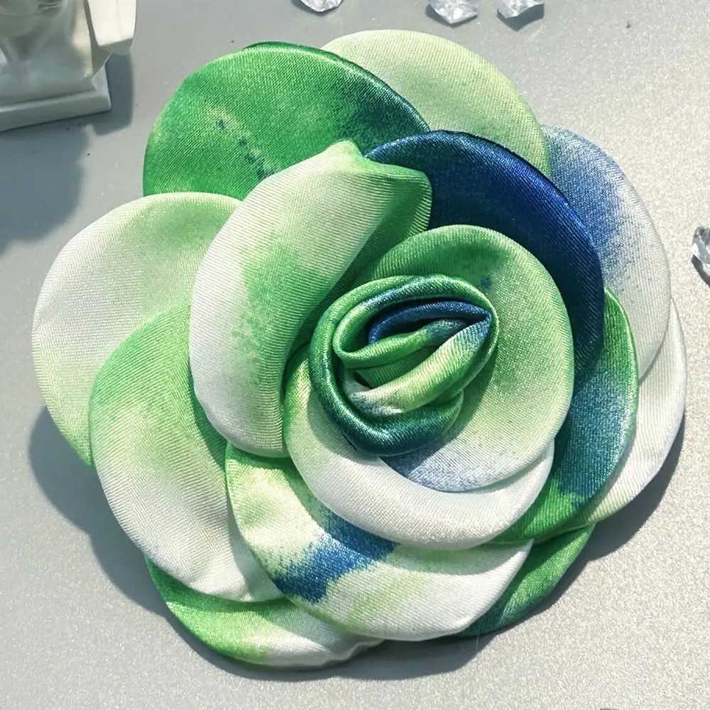 Fashion 10cm Brooch Camellia Tie Dye Badge French Cloth Decorative Pins