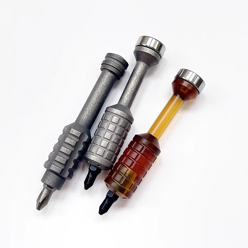1PC Titanium Alloy PEI Screwdriver Portable Gadget Cross Bit Riding Equipment Palm Screwdriver EDC Tools