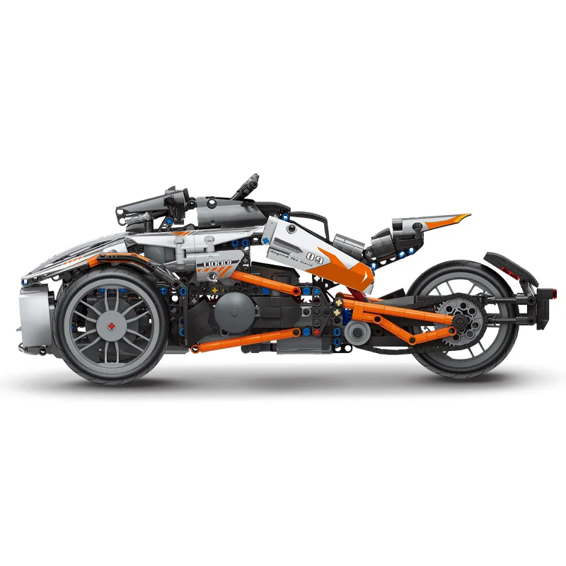 Nový kreativní znalec high-tech super rychlost sportovní závodní motocykl 1228pc moc cihla high-tech modelka budova blok hoch hračka