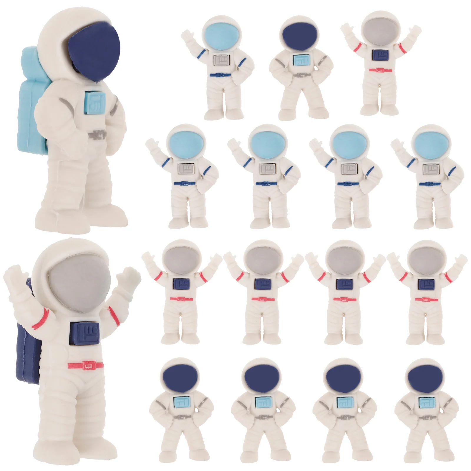 24 Pcs Astronaut Eraser Gift Stationery Mini Erasers for Kids Kawaii School Supplies Colors Safe Practical Lasting
