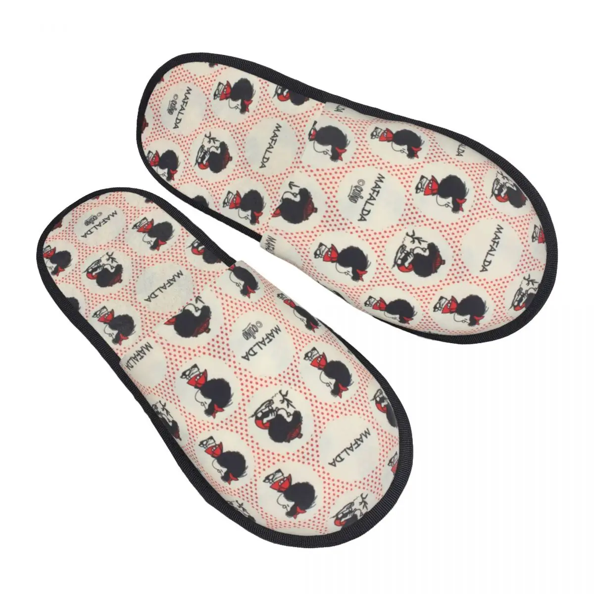 Curious Mafaldas Quino Comics Argentina Cartoon Guest Slippers for Bedroom Women Custom Print House Slipper